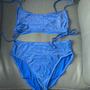 No Boundaries Sparkle Blue Bikini Set